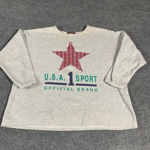 VTG Carlton Fashion Sweatshirt‎ Mens 2XL Gray USA 1 Sport Baggy 80s Retro Street